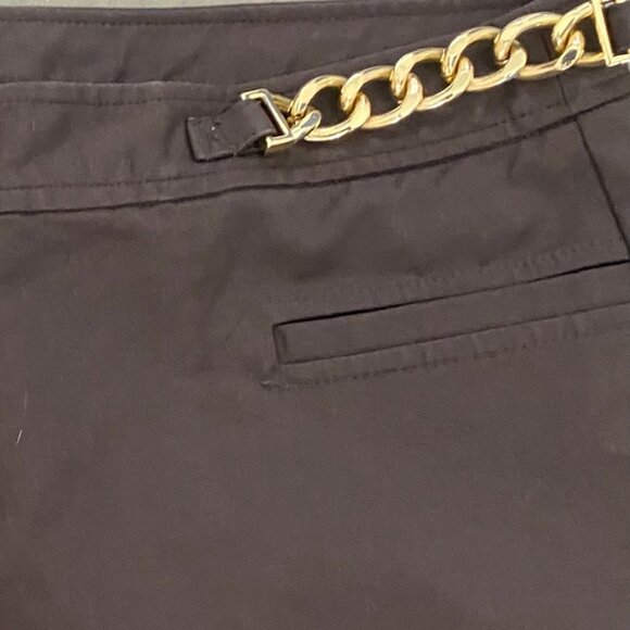 Michael Kors Brown Dress Pants with Gold Chain Detail – Size 14 - Picture 2 of 3